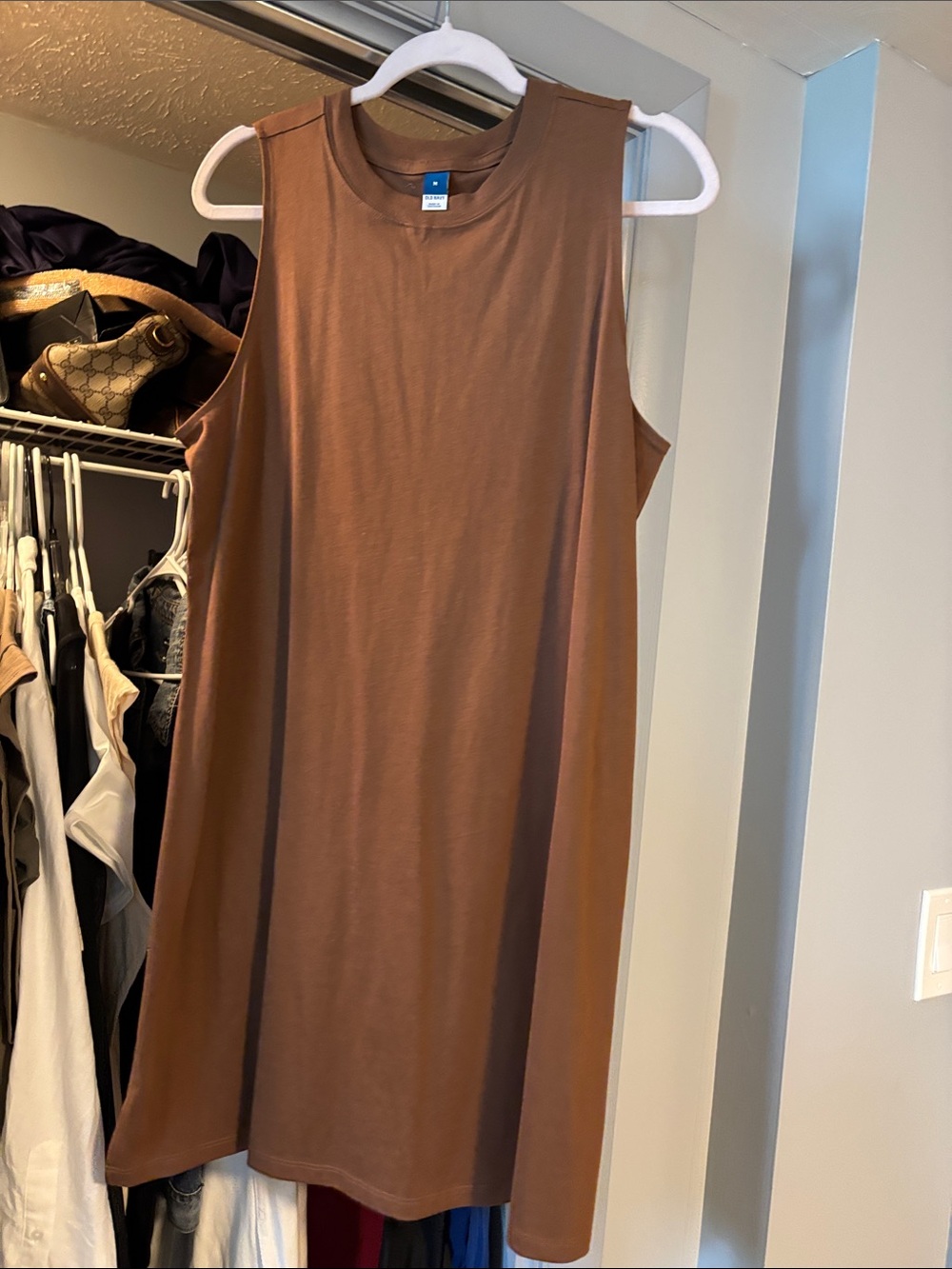 Old Navy Brown Sleeveless Mini Shift Dress